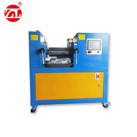 PLC Type Two Roll Mill Machine  ,  Yellow & Blue Color Customized Lab Mixing Mill