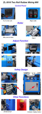 Silicone Rubber Two Roll Mill Lab Rubber Mixing Mill Variable Speed Two Roll Mill with Digital Temperature Control