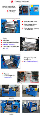 Customized Plastic Rubber Processing Refining Machinery Two Roll Open Mixing Mill