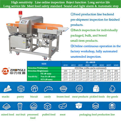 Heavy Duty Conveyor Food Metal Detector High Precision Intelligent Digital Detector for 25kg Bag Food Production Line Inspection
